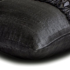 Vintage Black Love - Black Art Silk Lumbar Pillow Cover