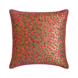 Warmth And Love - Pink Zari Art Silk Throw Pillow Cover