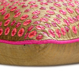 Warmth And Love - Pink Zari Art Silk Decorative Euro Sham