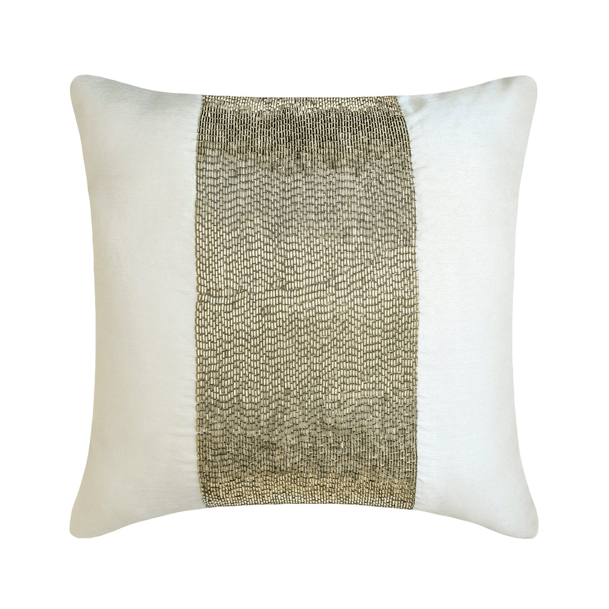 White Sparkle - White Art Silk Decorative Euro Sham