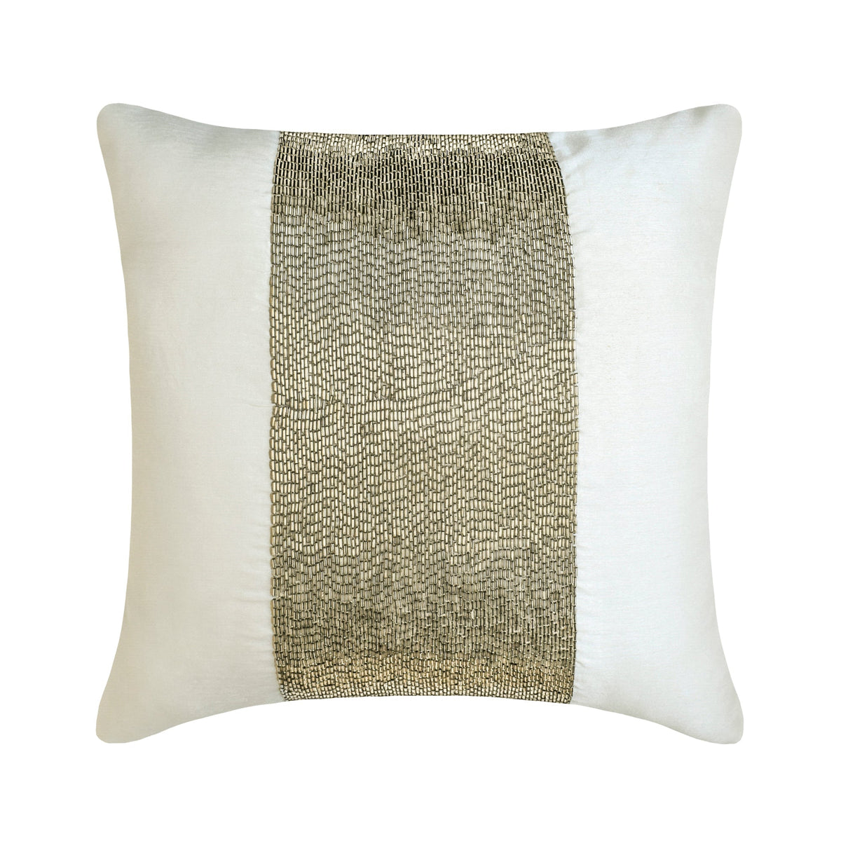 White Sparkle - White Art Silk Throw Pillow Cover