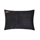 Wicked Black - Black Faux Leather & Suede Lumbar Cushion Cover