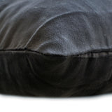 Wicked Black - Black Faux Leather & Suede Lumbar Cushion Cover
