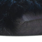 Wicked Black - Black Faux Leather & Suede Lumbar Cushion Cover