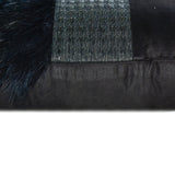 Wicked Black - Black Faux Leather & Suede Lumbar Cushion Cover