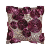 Chocolate Marigolds - Brown Art Silk Throw Pillow Cover
