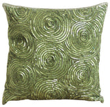 Copper Swirls - Copper Orange Art Silk Throw Pillow Cover