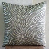 Pearl Nostalgia - Gray Art Silk Decorative Euro Sham