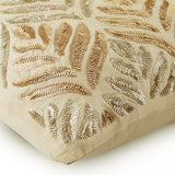 Ageing Copper Foil - Ivory Art Silk Decorative Euro Sham
