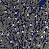 Along The Shore - Royal Blue Cotton Linen Throw Pillow Cover