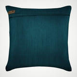 Antique Silver Treasure - Teal Blue Art Silk Throw Pillow Cover