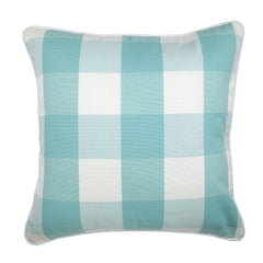 Peach Pink Plaid - Peach Buffalo Checks Decorative Euro Sham