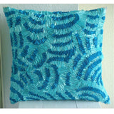 Aqua Ripples Ribbon Throw Cushion Cover