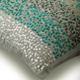 Frozen Sparkles - Blue Art Silk Throw Pillow Cover