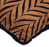 Arty Chevron - Navy Blue Art Silk Throw Pillow Cover