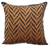 Chevron Escape - Blue Velvet Throw Pillow Cover