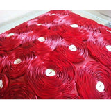 Bed Of Roses - Red Art Silk Decorative Euro Sham