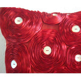 Bed Of Roses - Red Art Silk Decorative Euro Sham