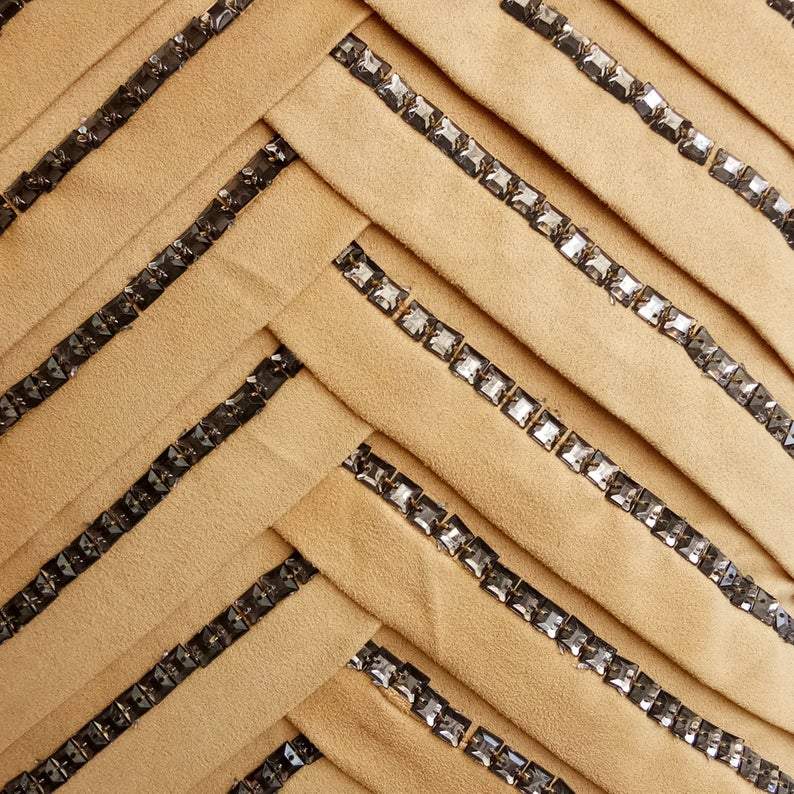 Beige Crystalline - Beige Faux Suede Decorative Euro Sham