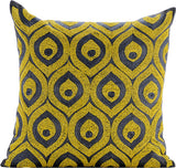 Belief Yellow Silk Throw Pillow Cover