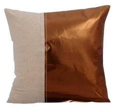 Better Half Green - Green Faux Leather & Linen Throw Pillow Cover