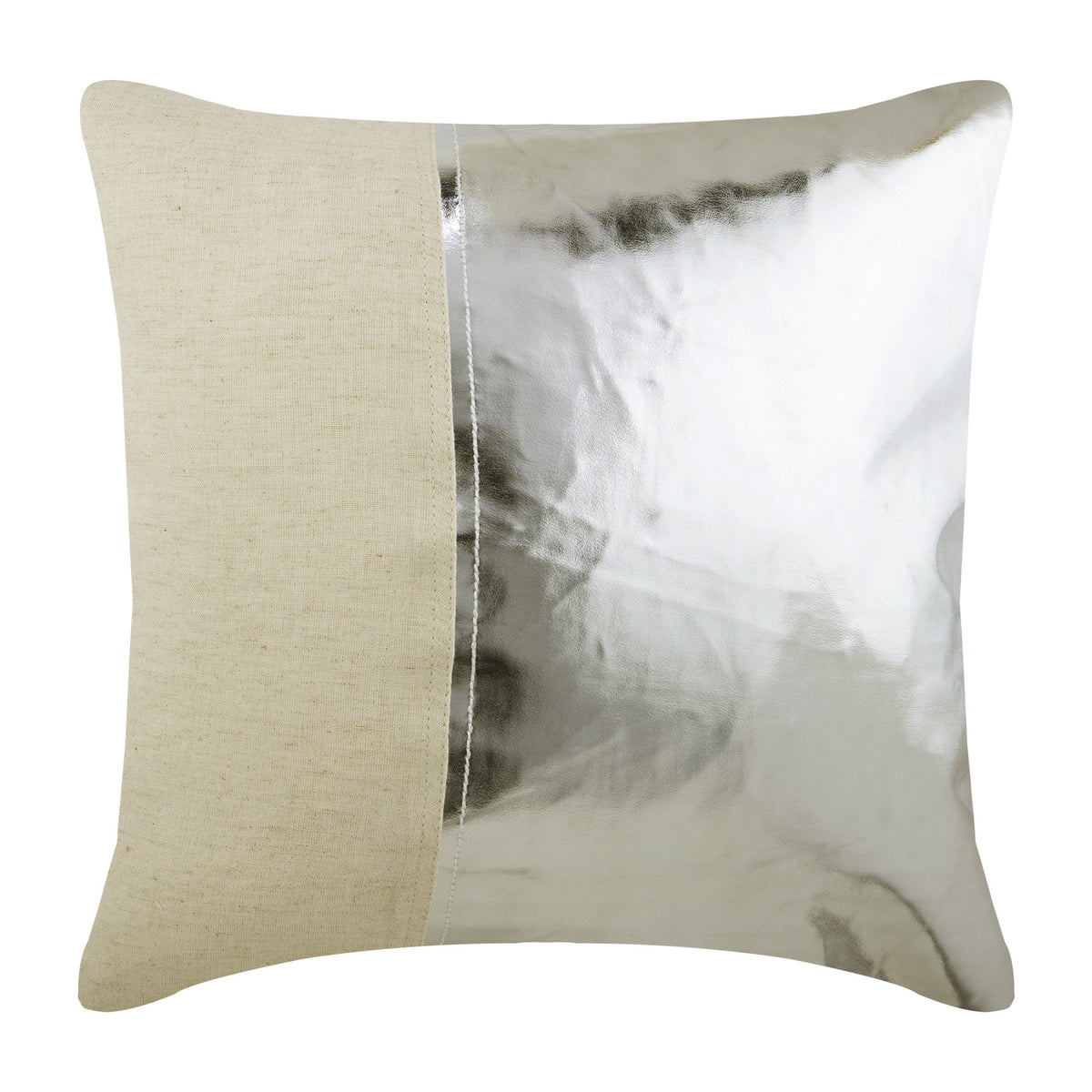 Better Half Silver - Silver Faux Leather Decorative Euro Sham