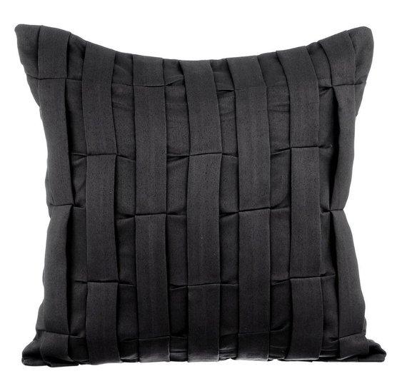 Black Love Tune - Black Suede Throw Pillow Cover