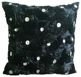 Navy Paradise - Navy Blue Art Silk Decorative Euro Sham
