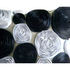 Black Rose - Black & Silver Art Silk Decorative Euro Sham