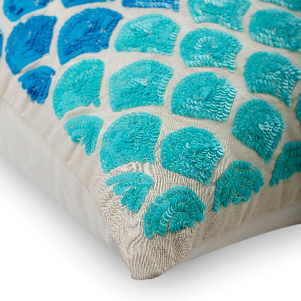 Blessed With The Sea - Blue Art Silk Throw Pillow Cover