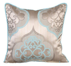 Blue Damask Galore - Blue Jacquard Weave Decorative Euro Sham