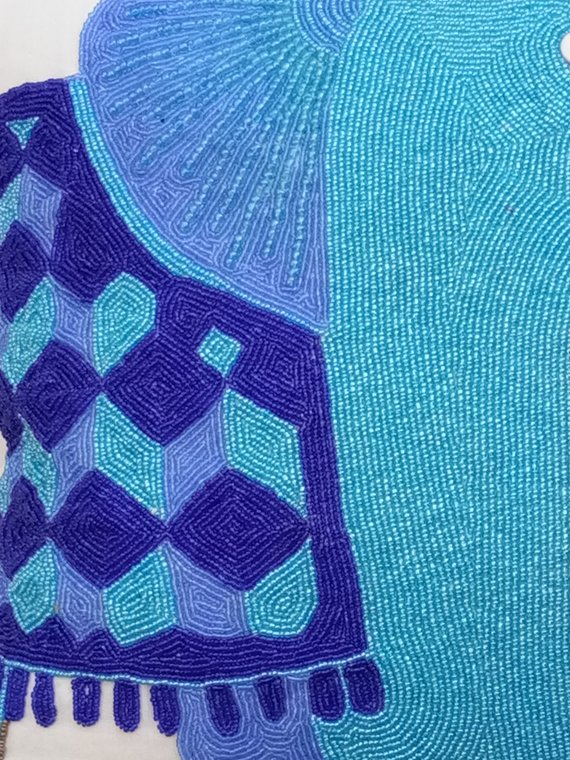 Blue Elephant - Blue Cotton Linen Throw Pillow Cover