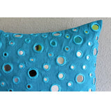 Blue Mirror - Aqua Blue Art Silk Throw Pillow Cover