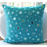 Blue Mirror - Aqua Blue Art Silk Throw Pillow Cover