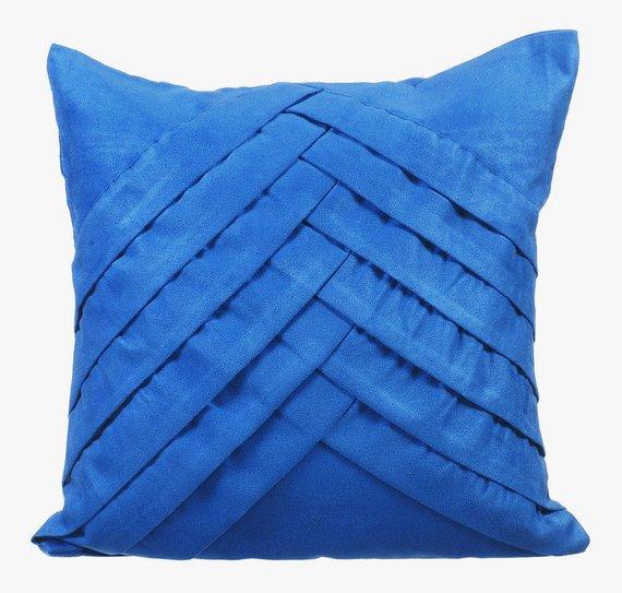 Blue No Limits No Lines - Blue Faux Suede Decorative Euro Sham