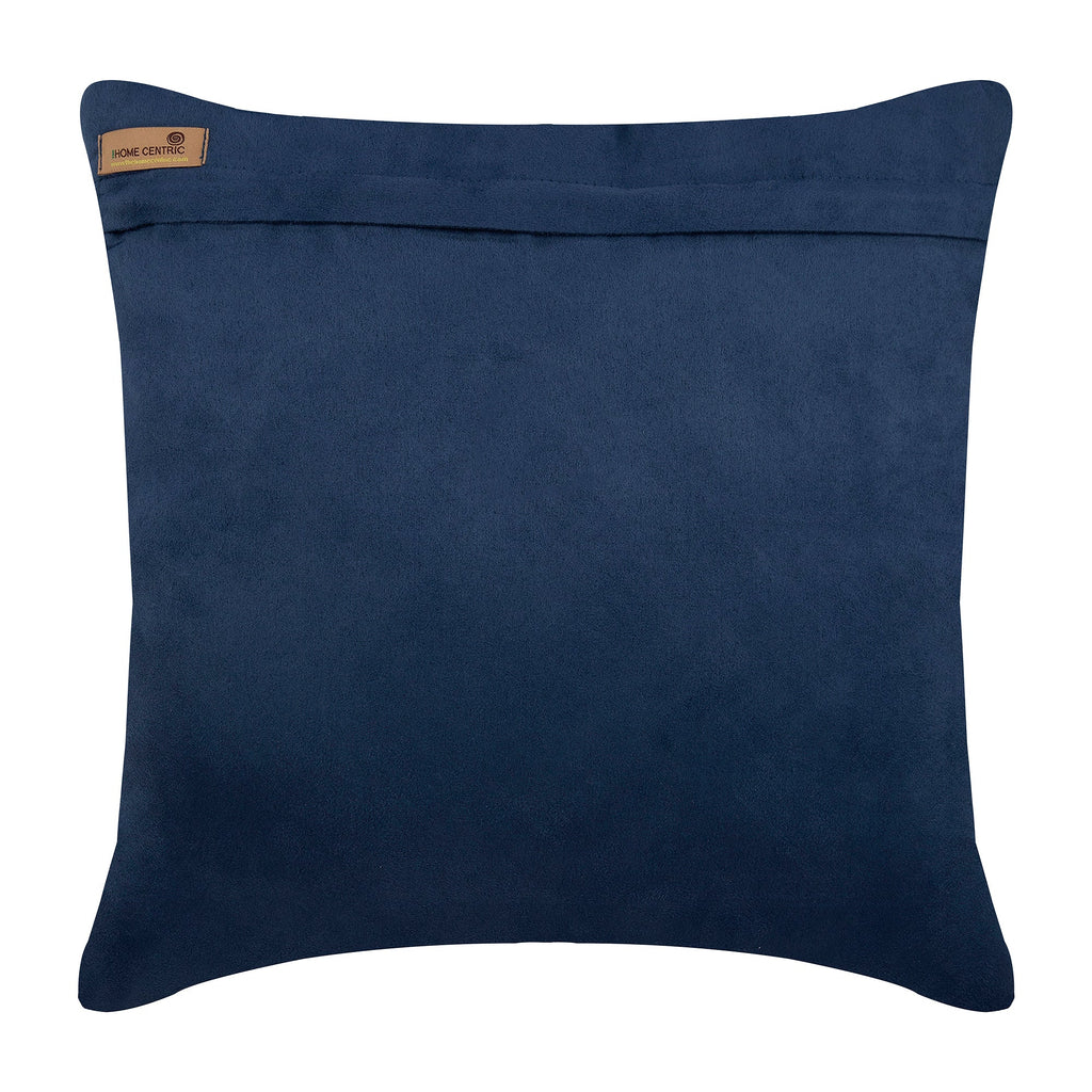 Blue Wind Folds - Dark Blue Faux Suede Throw Pillow Cover