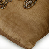 Bon Voyage - Pearl Beige Velvet Throw Pillow Cover