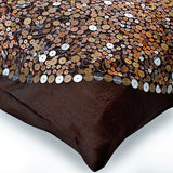 Brown Eye Sparkle - Dark Brown Art Silk Decorative Euro Sham