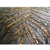 Brown Leaf Sequins Throw Pillow Cover