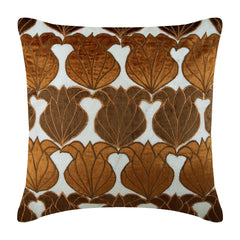 Brown Lotus Dreams - Sage Green Taffeta Decorative Euro Sham