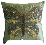 Butterfly Love - Pink Art Silk Throw Cushion Cover