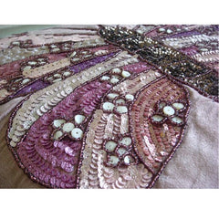 Butterfly Love - Pink Art Silk Throw Cushion Cover