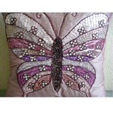 Butterfly Love - Pink Art Silk Decorative Euro Sham