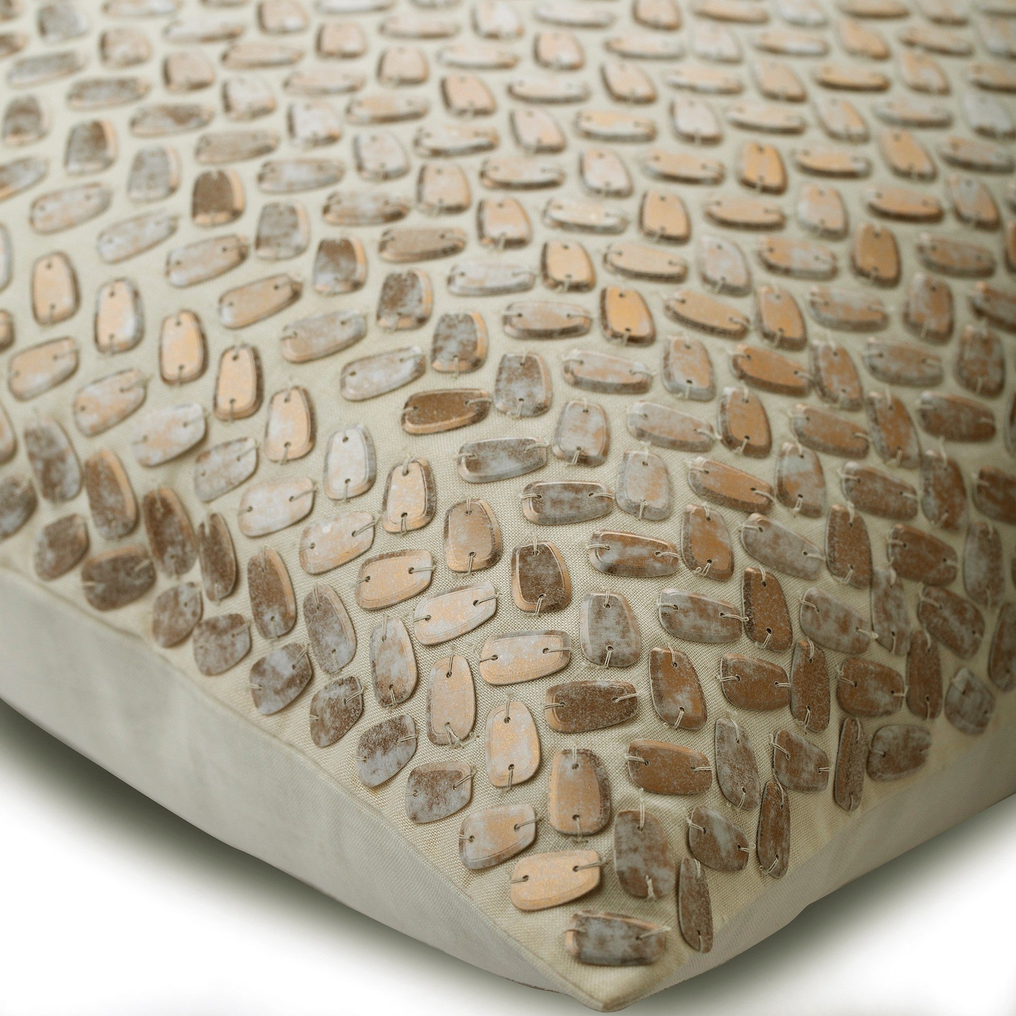 Cafe Latte Ivory Textured Throw Pillow Cover