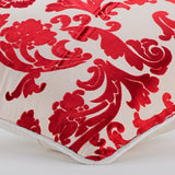 Cayenne Red Florals - Cayenne Red Burnout Velvet Throw Pillow Cover