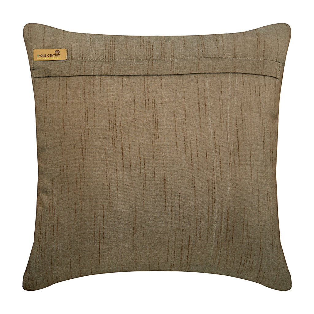 Champagne Brown Waves - Light Brown Art Silk Throw Pillow Cover