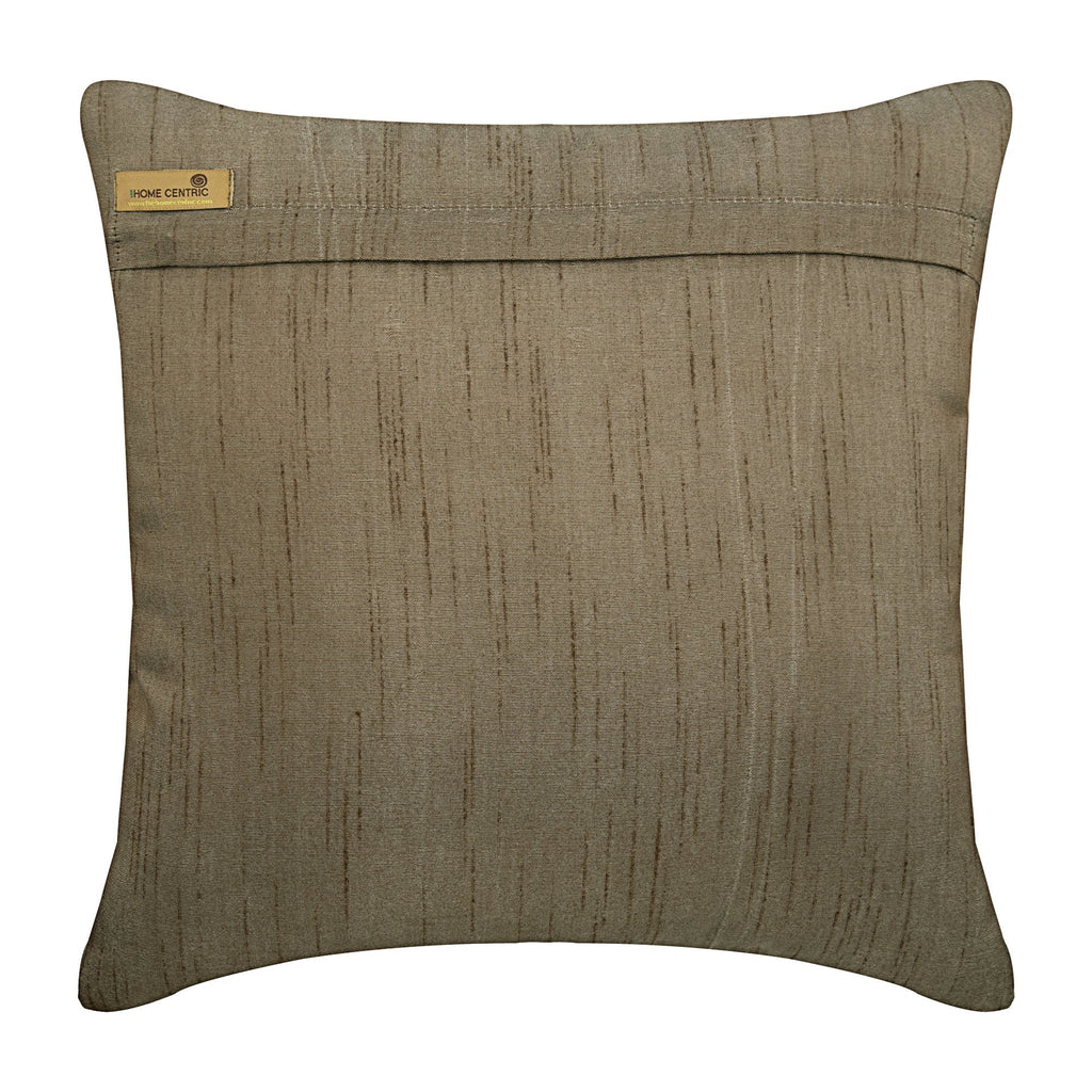 Champagne Brown Waves - Light Brown Art Silk Decorative Euro Sham