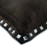 Charcoal Crystal Palace - Charcoal Gray Velvet Throw Pillow Cover