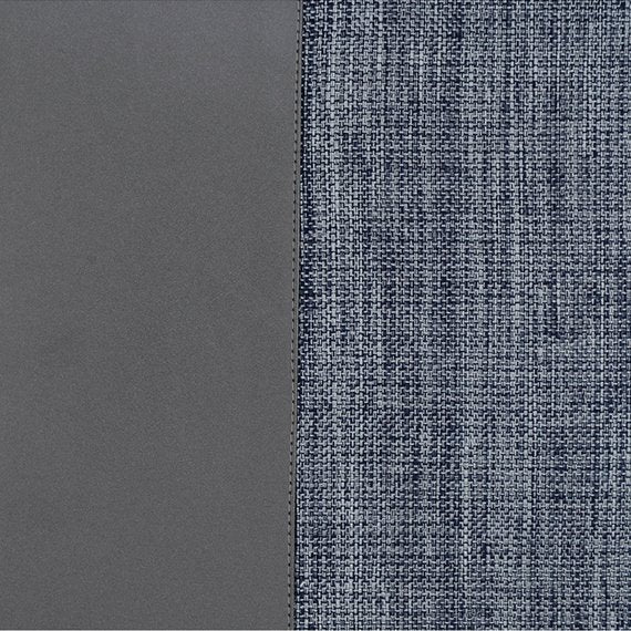 Charcoal Grey Leather N Jute - Gray Faux Leather Decorative Euro Sham