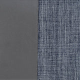 Charcoal Grey Leather N Jute - Gray Faux Leather Decorative Euro Sham